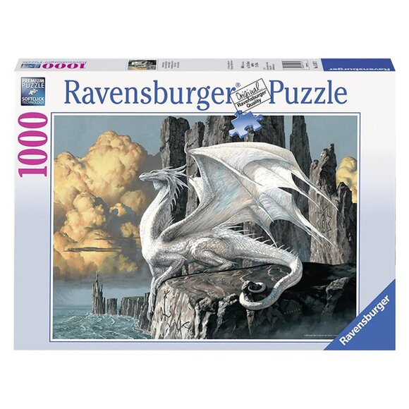 New sealed Ravensburger 1000pcs Adult Puzzle- Silvery Dragon - Picture 1 of 15